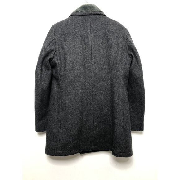 Vintage Sears Mens 40 L Faux Fur Lined Wool Overcoat Mid Length Coat Mint - Picture 8 of 8